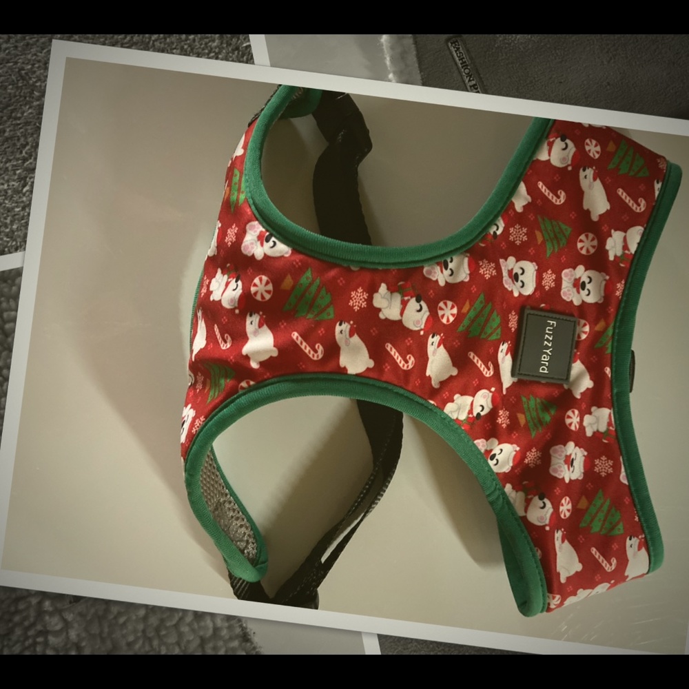 small dog harness holiday theme